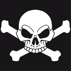Customizable pirate t-shirt to make yourself online. Pirate flag with skull and crossbones.