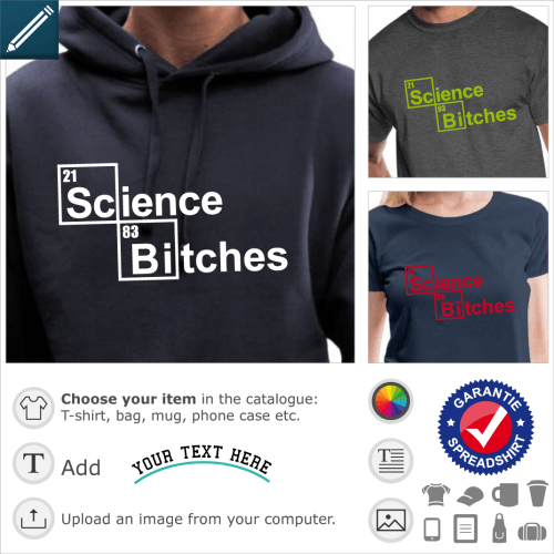 Science Bitches t-shirt. Science bitches, science joke and periodic table.