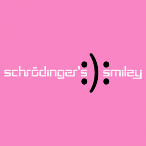 The Schrödinger Smiley, a nerd and science design with emoji happy and sad.