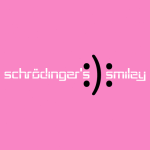 The Schrdinger Smiley, a nerd and science design with emoji happy and sad.