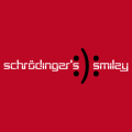 Schrdinger's Smiley simple in classical typeface. Customized t-shirt.