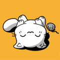 Sleeping kawaii cat, lying on his back, drawn in 3 customizable colors.