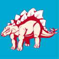 Stegosaurus in profile, designed in 3 colors, to be printed on t-shirt or accessory. Personalize an original dinosaur t-shirt. 