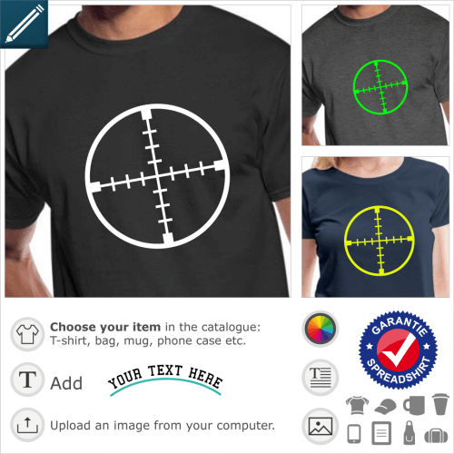 Viewfinder t-shirt. Graduated viewfinder, one-color viewfinder symbol in fine lines.