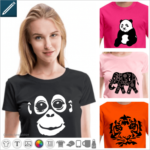 Wild animals and savannah t-shirt to personalize yourself and print online.