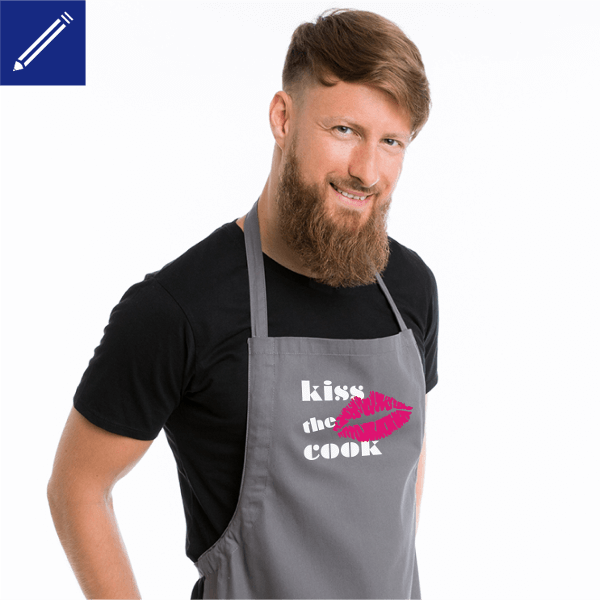 Kiss the Cook cooking apron to print online.
