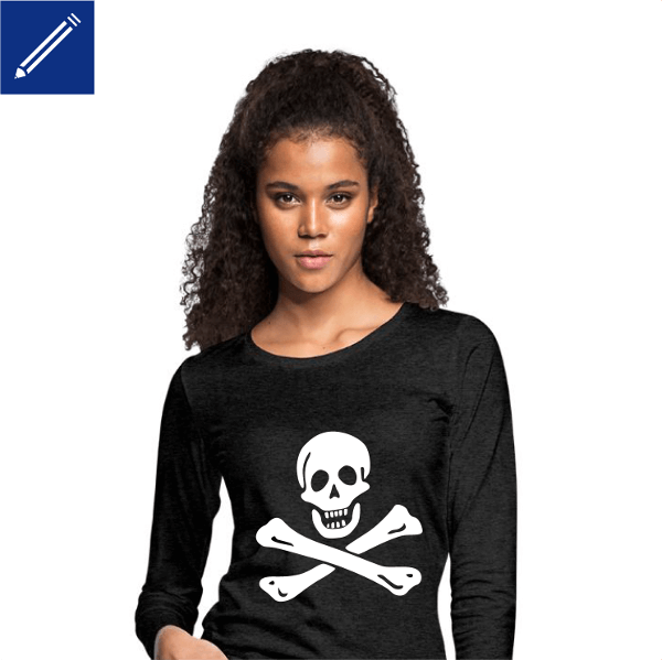 Pirate flag t-shirt for women to customize online.